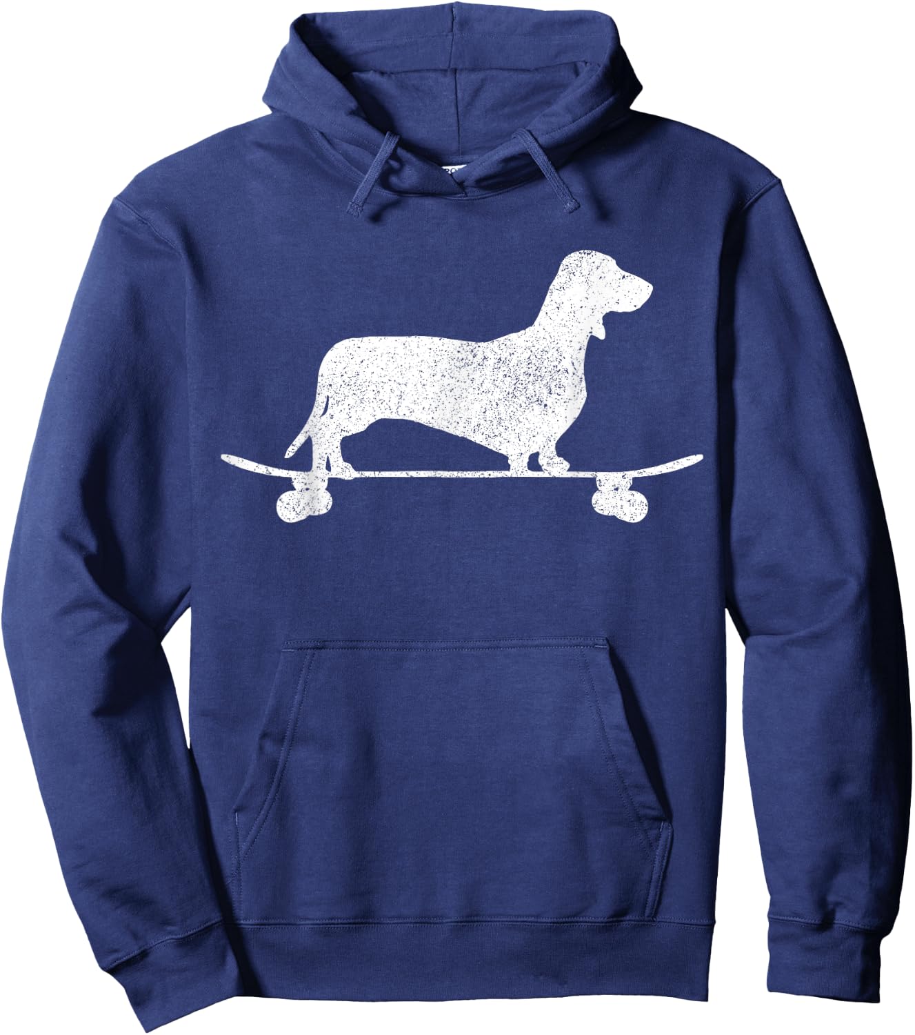 Dachshund on Skateboard Dog Funny Dachshund Men Women Girls Kids Hoodie - Hoodie | Navy