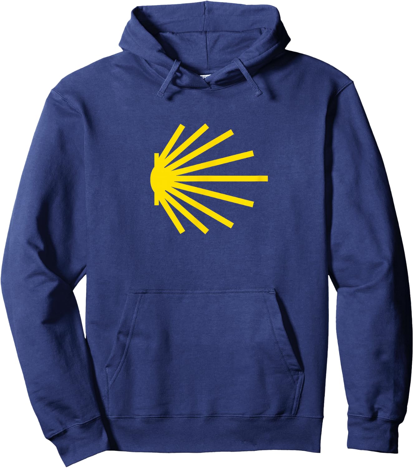 Camino de Santiago Yellow Scallop Shell Trail Symbol Hoodie - Hoodie | Navy