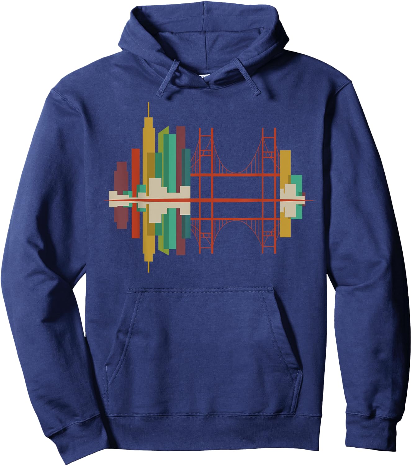 San Francisco Skyline Abstract SF Skyline t Shirt Hoodie - Hoodie | Navy