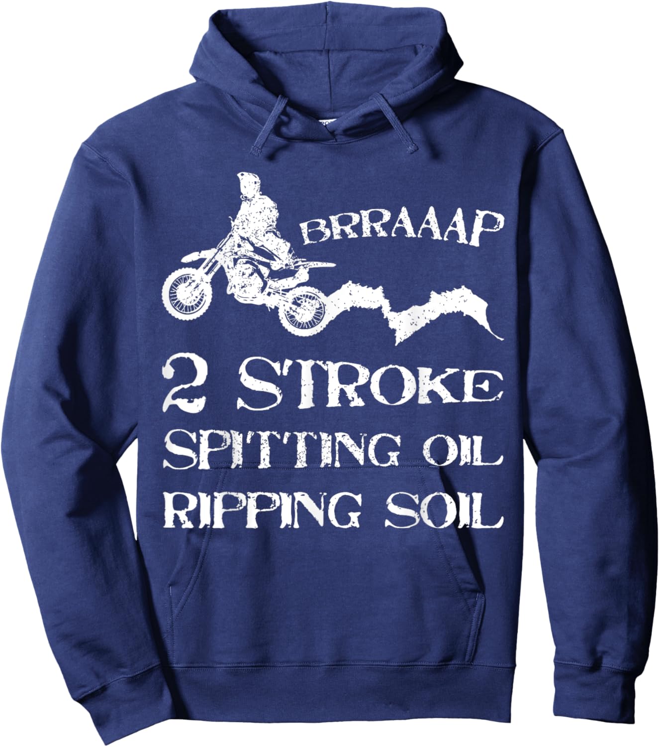 Dirt Bike 2 Stroke Motorcycle Rider Motocross Off-Road Biker Hoodie - Hoodie | Navy