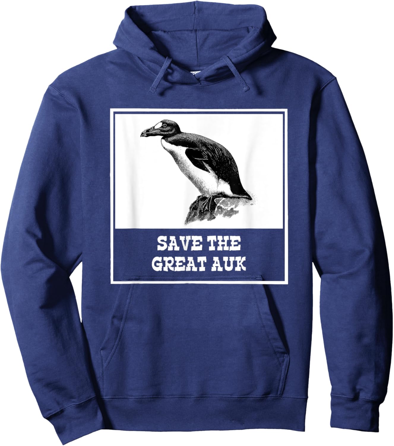 Save The-Great Auk Funny Extinct Animal Weird Bird Hoodie - Hoodie | Navy