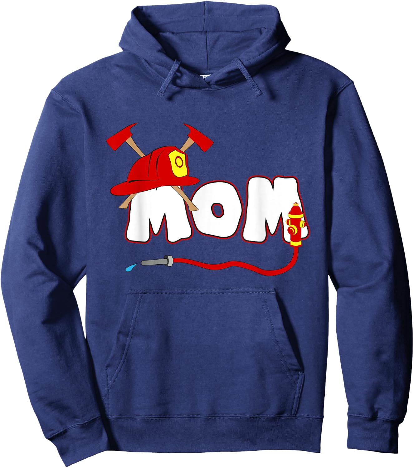 Firefighter Mom Mommy Shirt Fire Department Hydrant Gift Hoodie - Hoodie | Navy