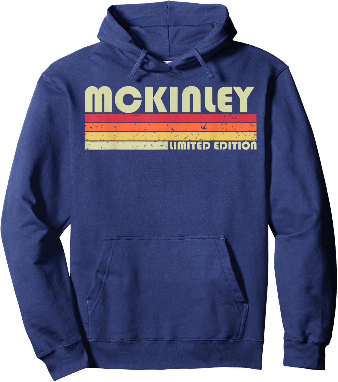 MCKINLEY Surname Funny Retro Vintage 80s Birthday Reunion Hoodie - Hoodie | Navy
