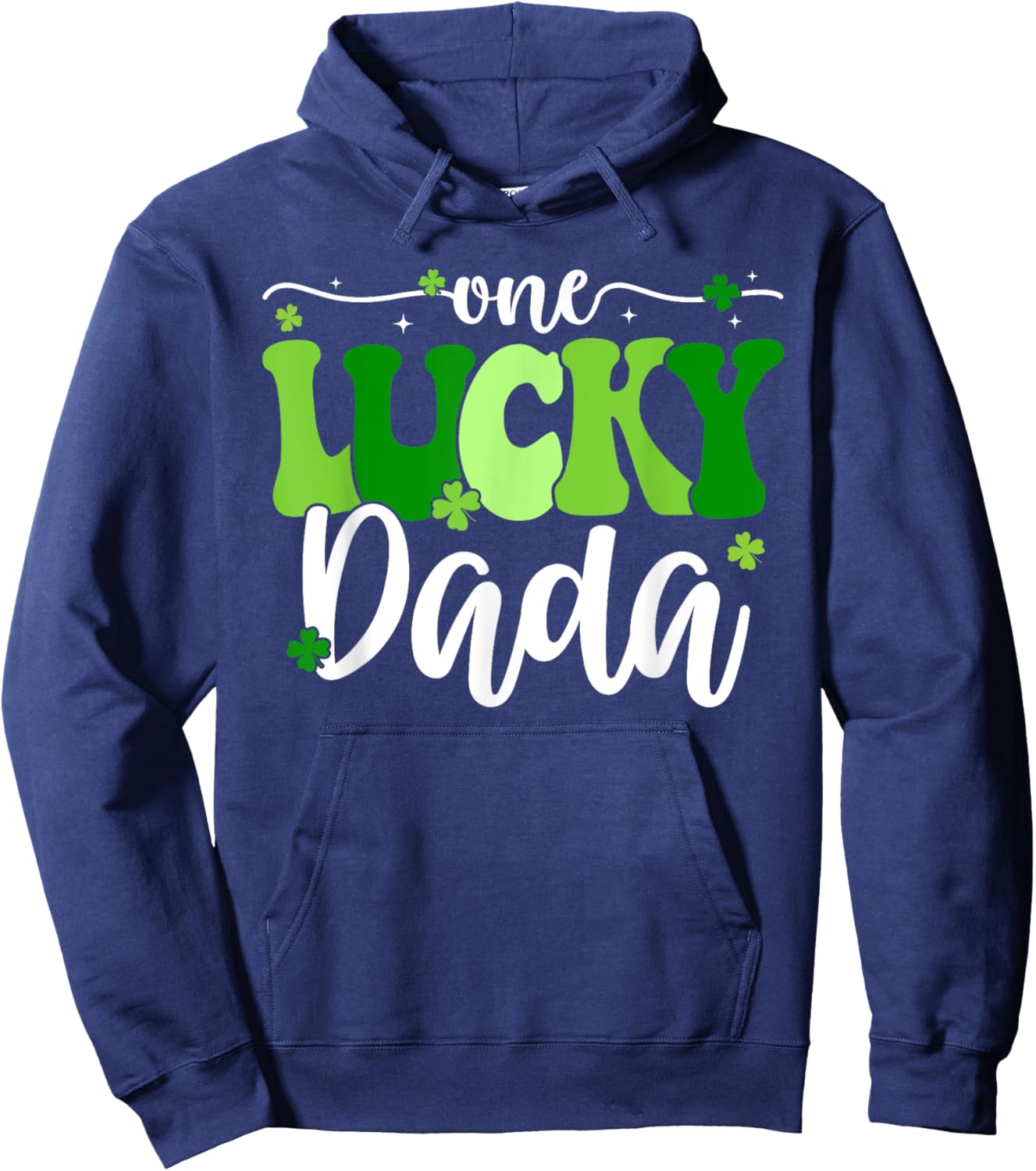 One Lucky Dada Groovy Retro Dada St Patrick's Day Hoodie - Hoodie | Navy