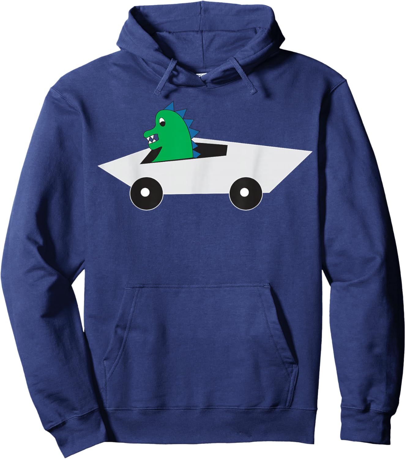 Dinosaur Driving Futuristic Electric Truck Hoodie - Hoodie | Navy