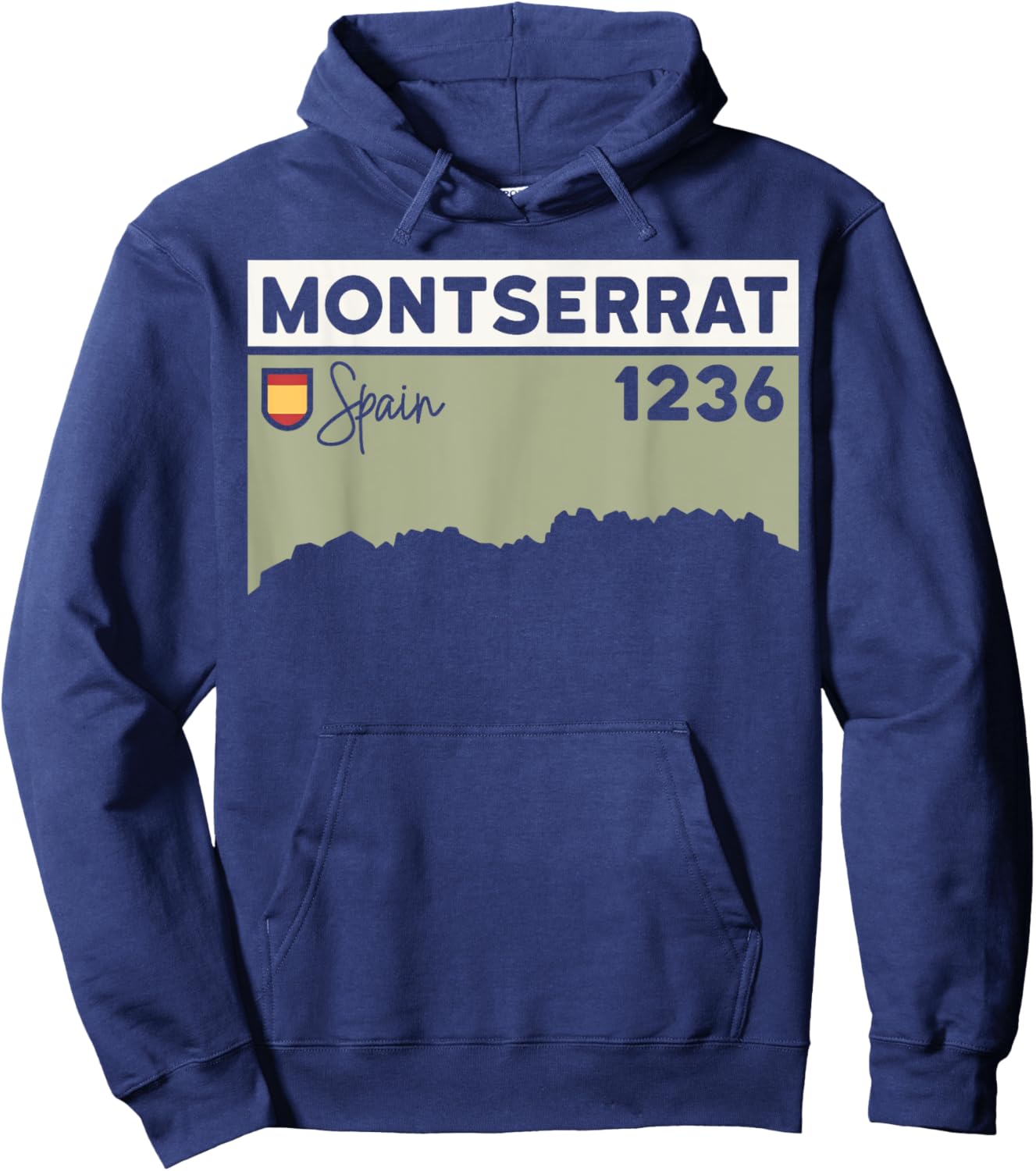 Montserrat Height Hike Monastery Barcelona Spain Hiking Hoodie - Hoodie | Navy