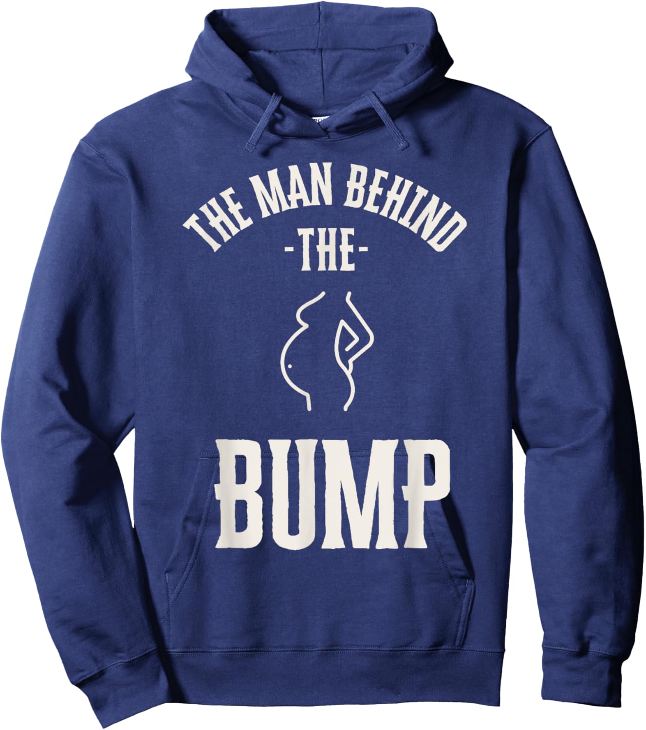 Man behind the Bump Funny Baby Shower Theme Funny Hoodie - Hoodie | Navy