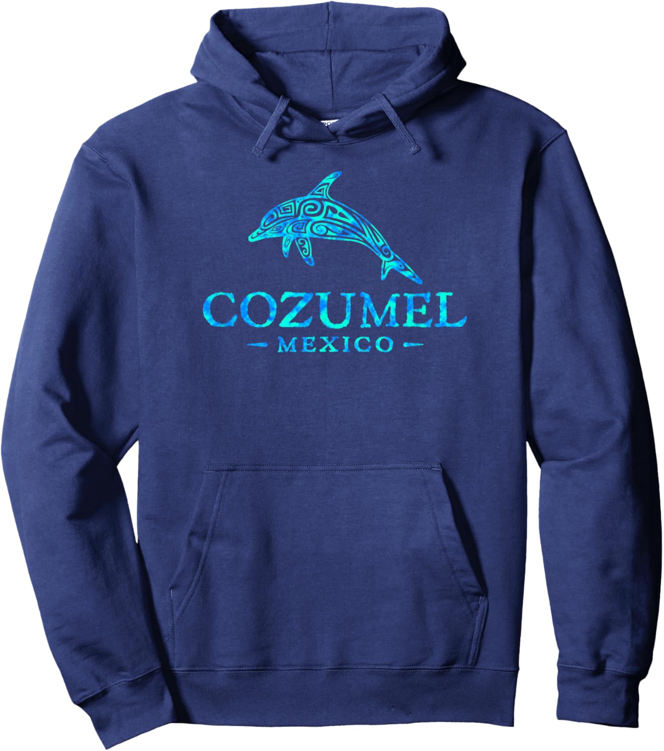 Cozumel Mexico Colorful Dolphin Cruise Vacation Souvenir Hoodie - Hoodie | Navy