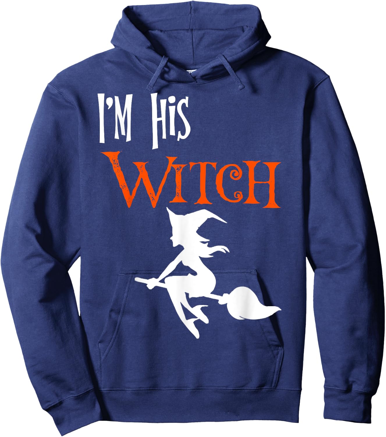 Matching Halloween I'm his Witch/I'm her Boo Couples Costume Hoodie - Hoodie | Navy