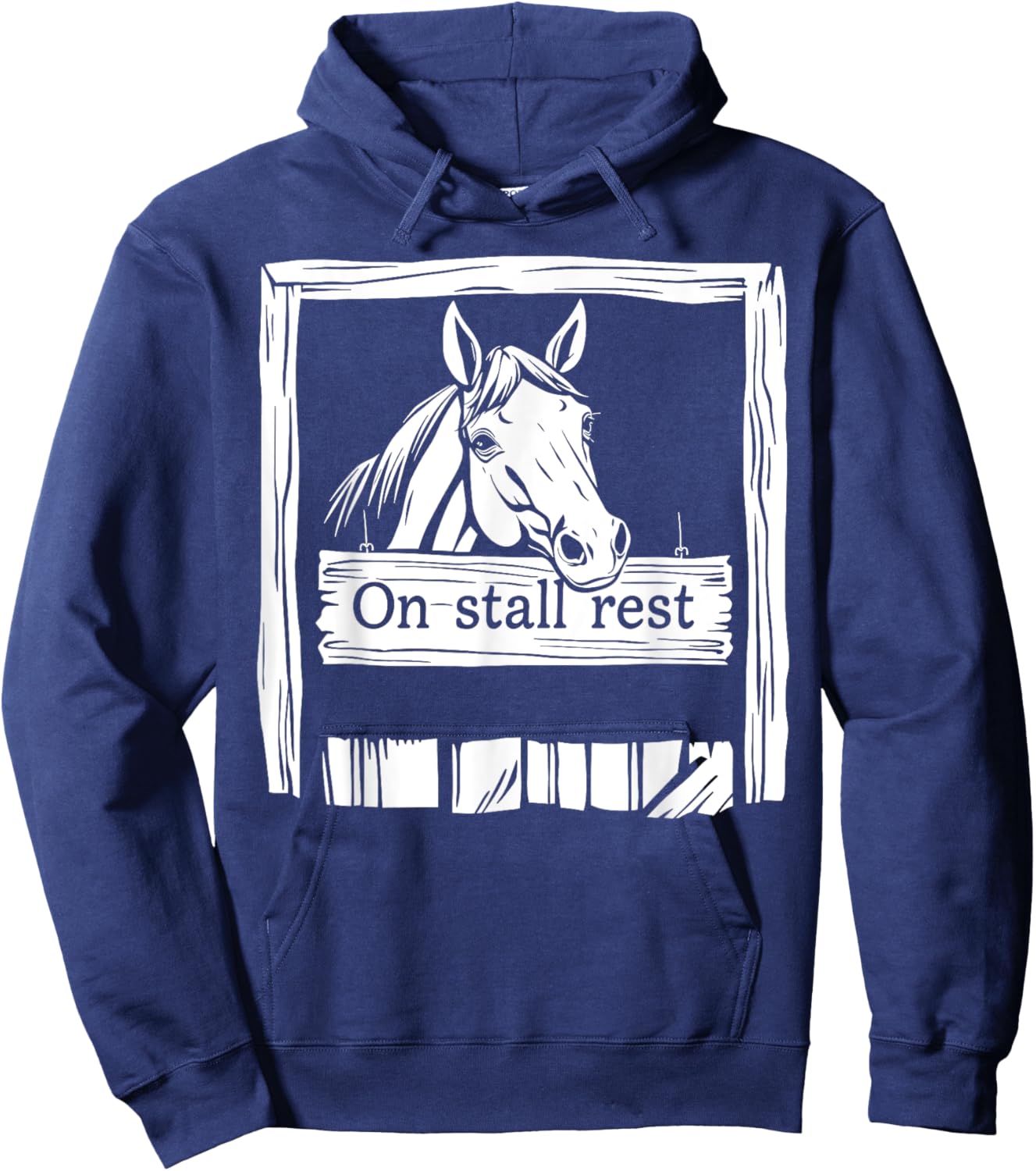 On Stall Rest Equestrian Horse Stable Riding Rider Rodeo Hoodie - Hoodie | Navy