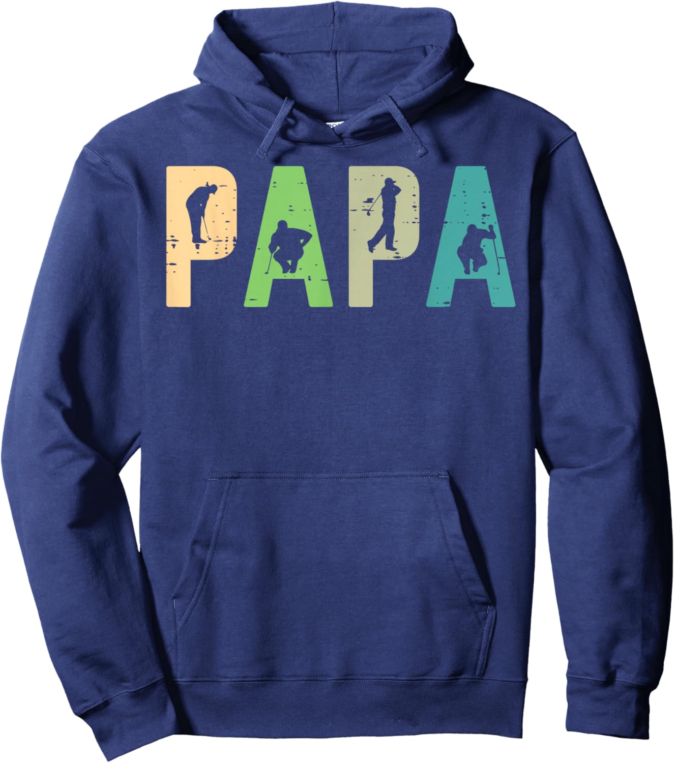 Papa Golf Silhouette Cool Golfing Sport Golfer Dad Daddy Men Hoodie - Hoodie | Navy