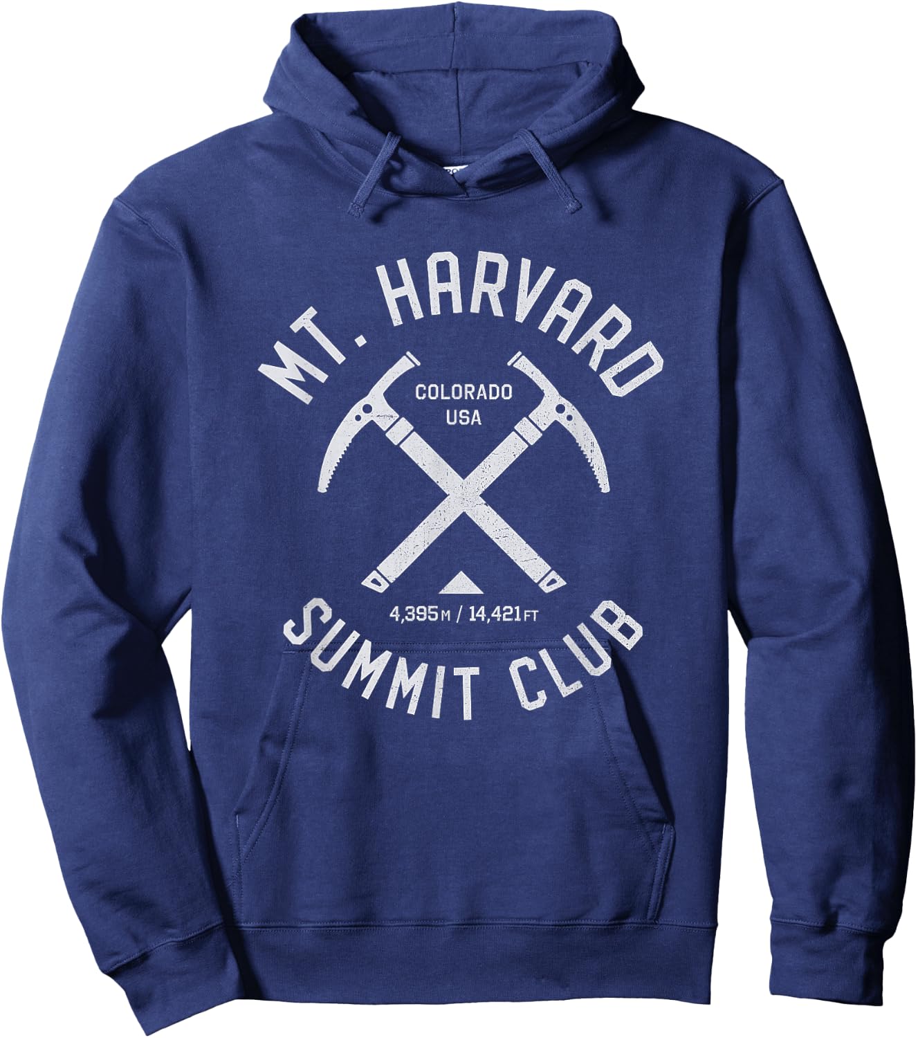 Mount Harvard Summit Club | I climbed Mt Harvard Distressed Hoodie - Hoodie | Navy
