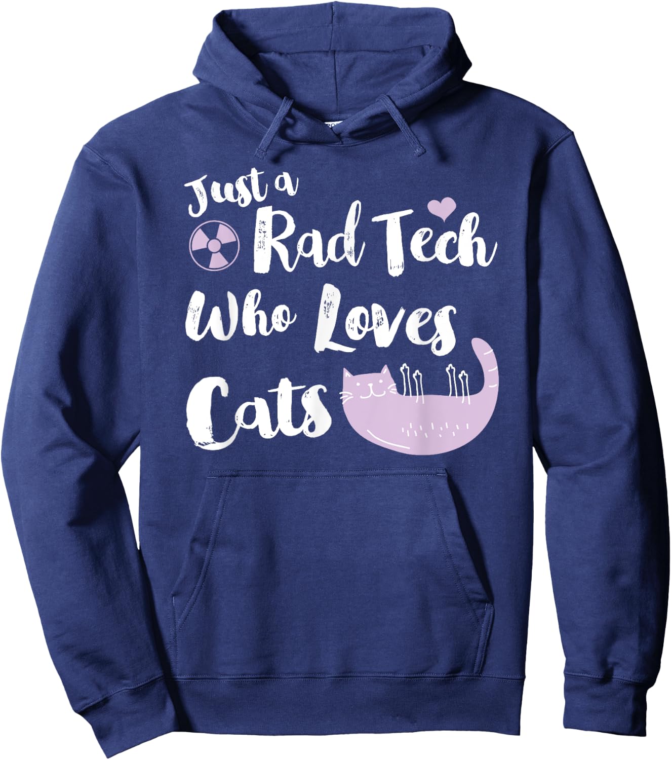 Rad Tech Loves Cats, Radiology Tech Cat Lover X-Ray Gift Men Women Hoodie - Hoodie | Navy
