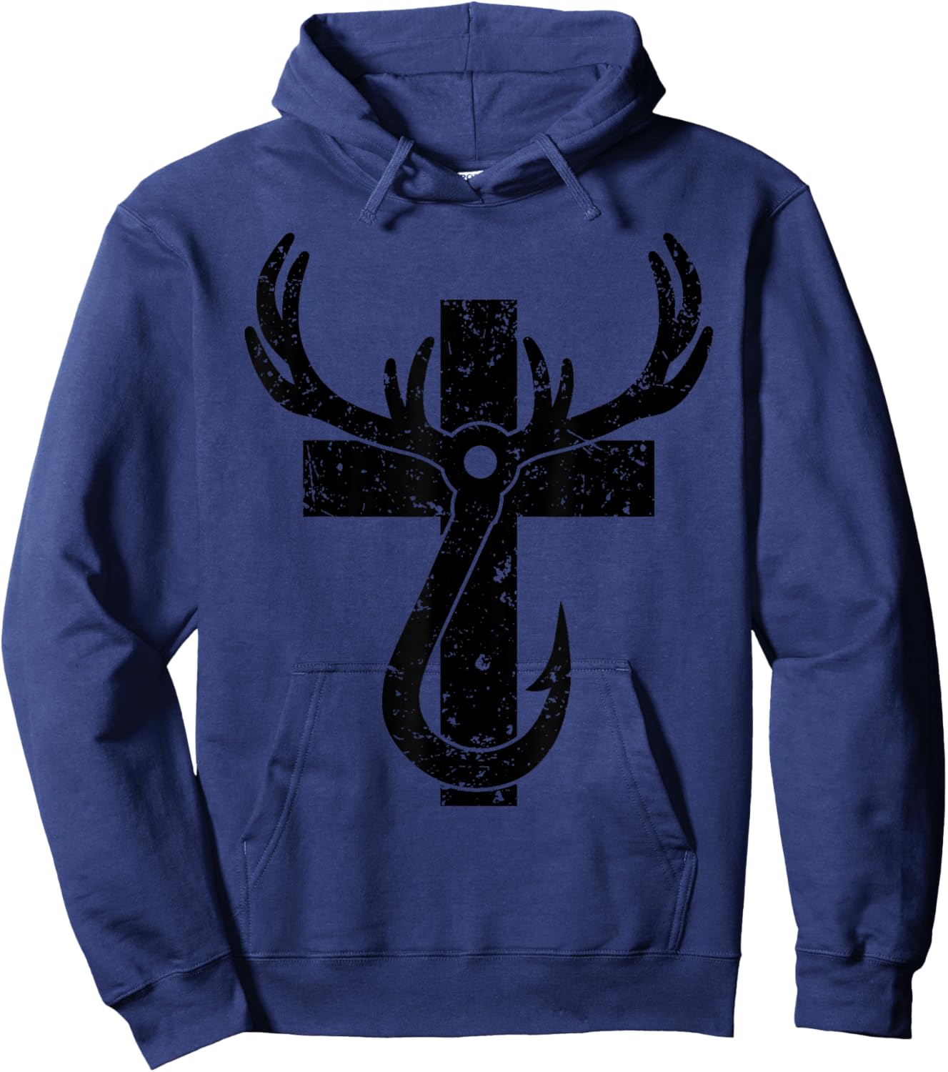 Funny Christian Hunting Fishing Lover Gift Hoodie - Hoodie | Navy