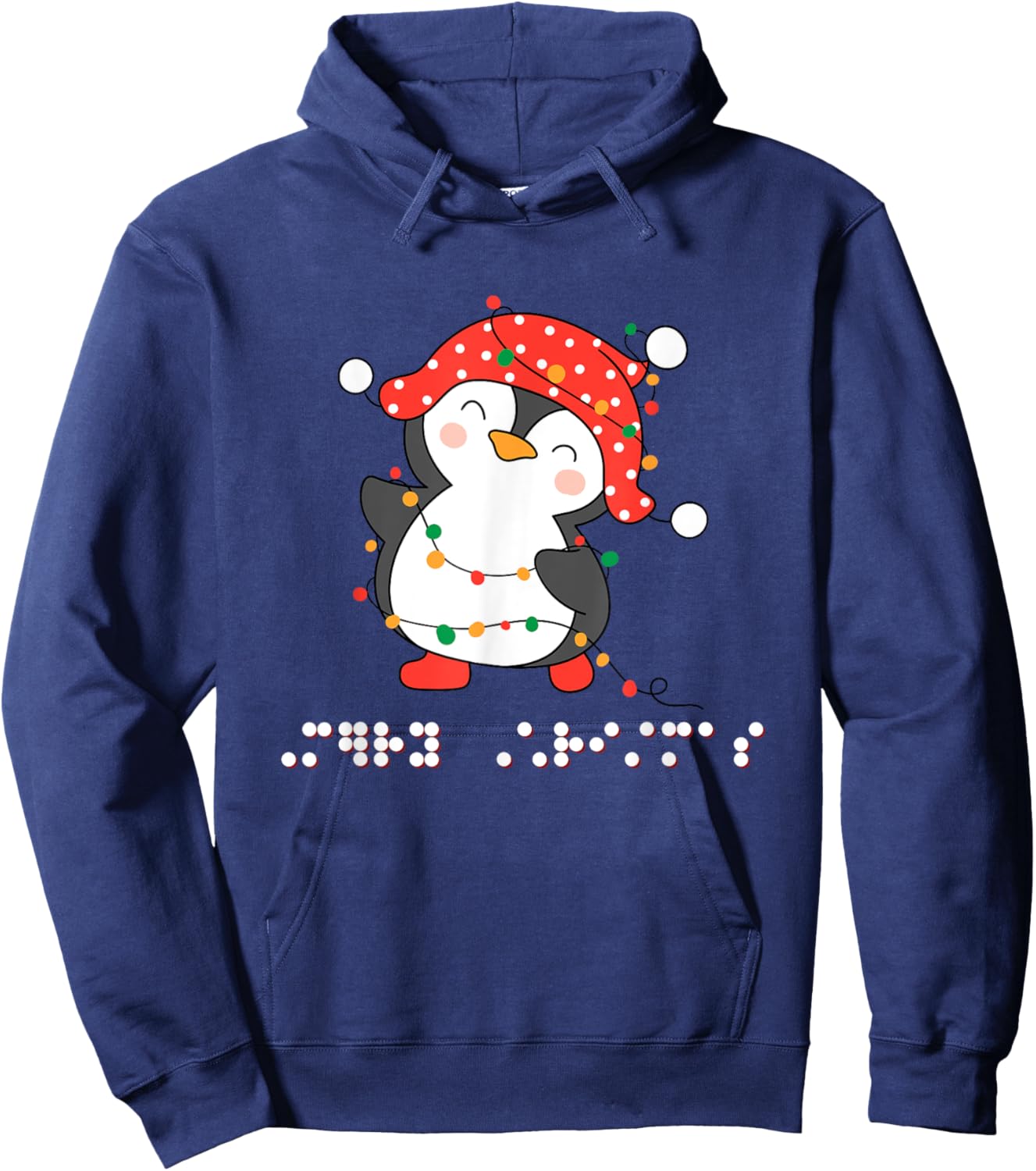 Sim Braille Christmas Clothing Accessories Kids Teacher TVI Hoodie - Hoodie | Navy