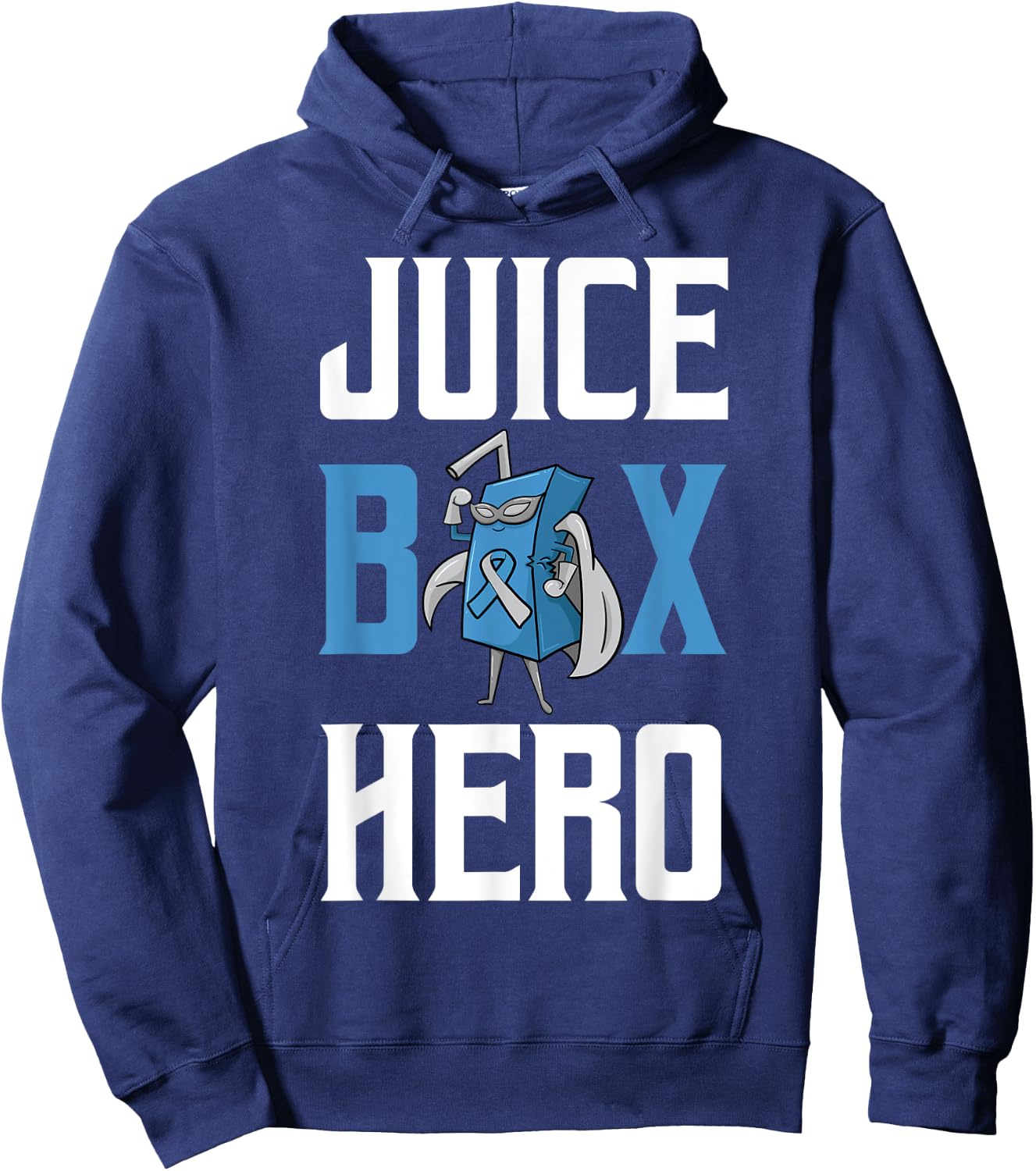 Juice Box Hero Diabetes Blue Ribbon Endocrinologist Diabetic Hoodie - Hoodie | Navy