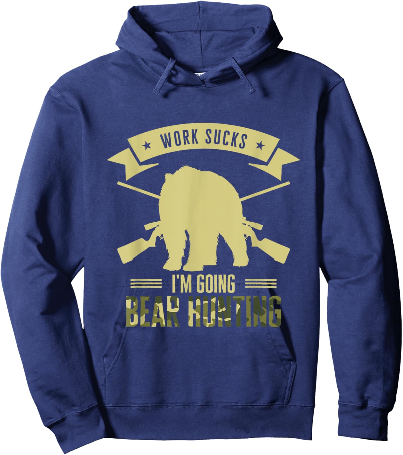 Camo Bear Hunting Wild Animal Hunt Bear Hunter Hunting Hoodie - Hoodie | Navy