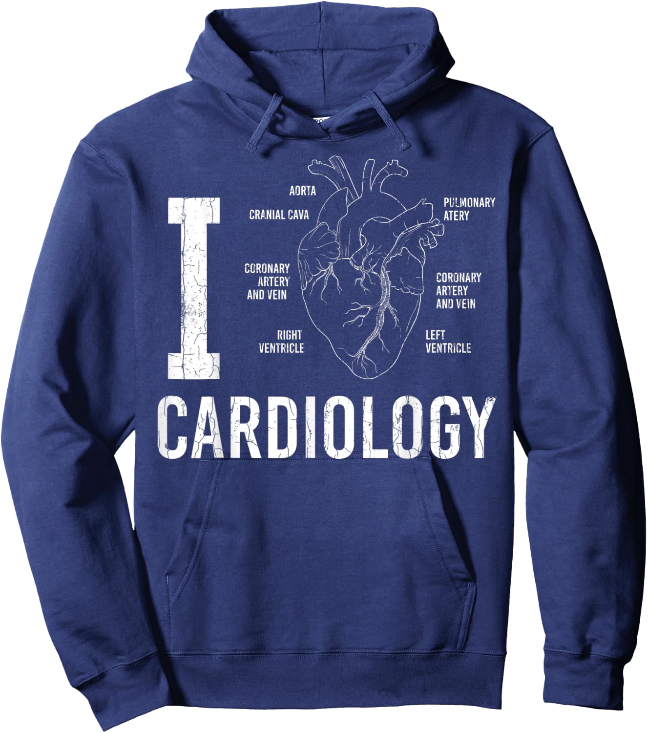 I Heart Funny Cardiologist Cardiology Graphic Hoodie - Hoodie | Navy