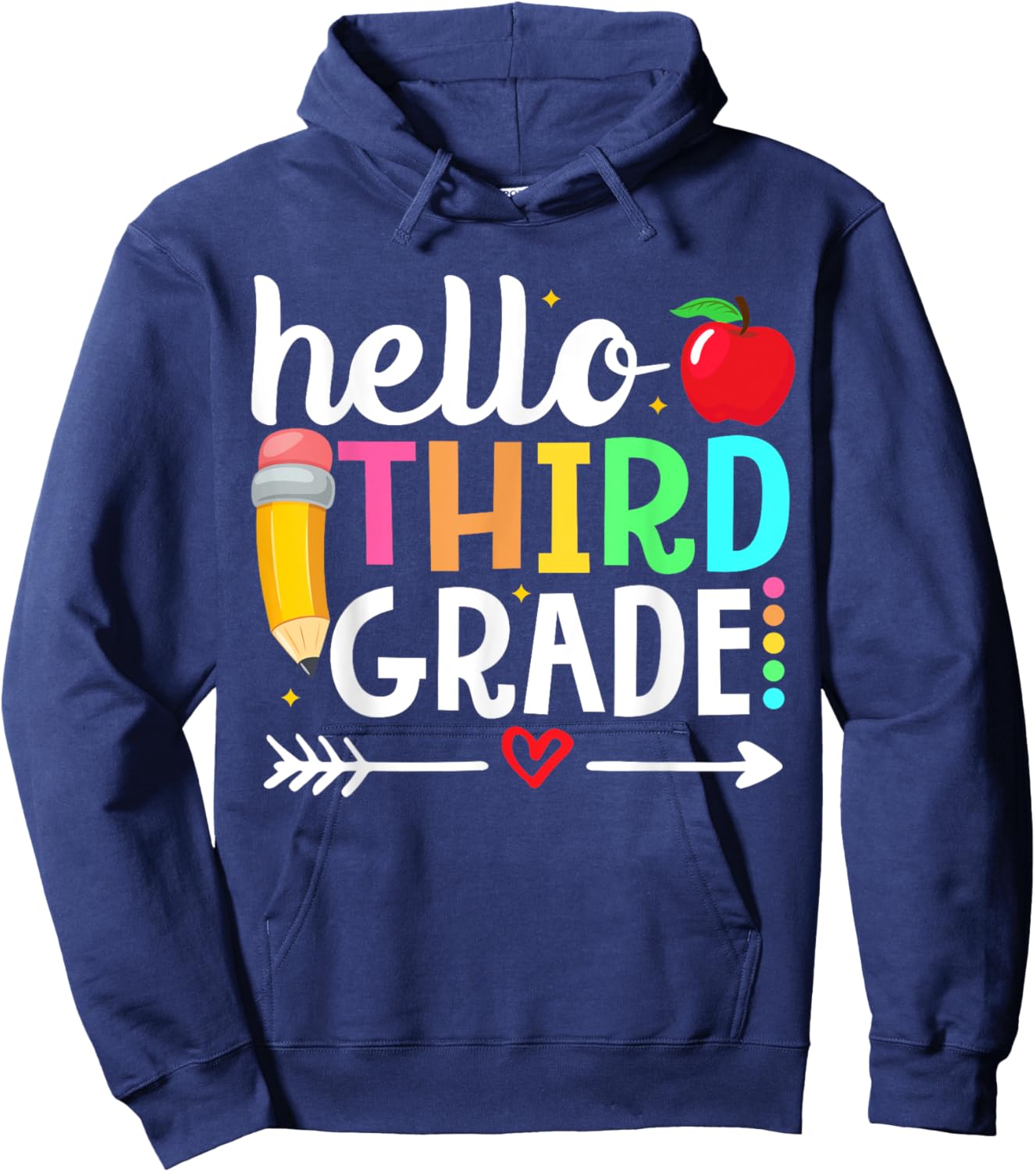 Hello Third Grade Team 3rd Grade Teacher Back to School Hoodie - Hoodie | Navy