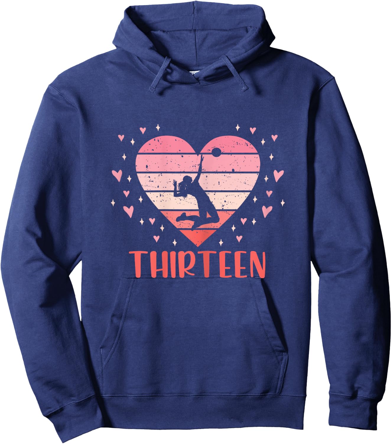 13 Year Old Cute Volleyball Birthday Girl 13th B-day Hoodie - Hoodie | Navy