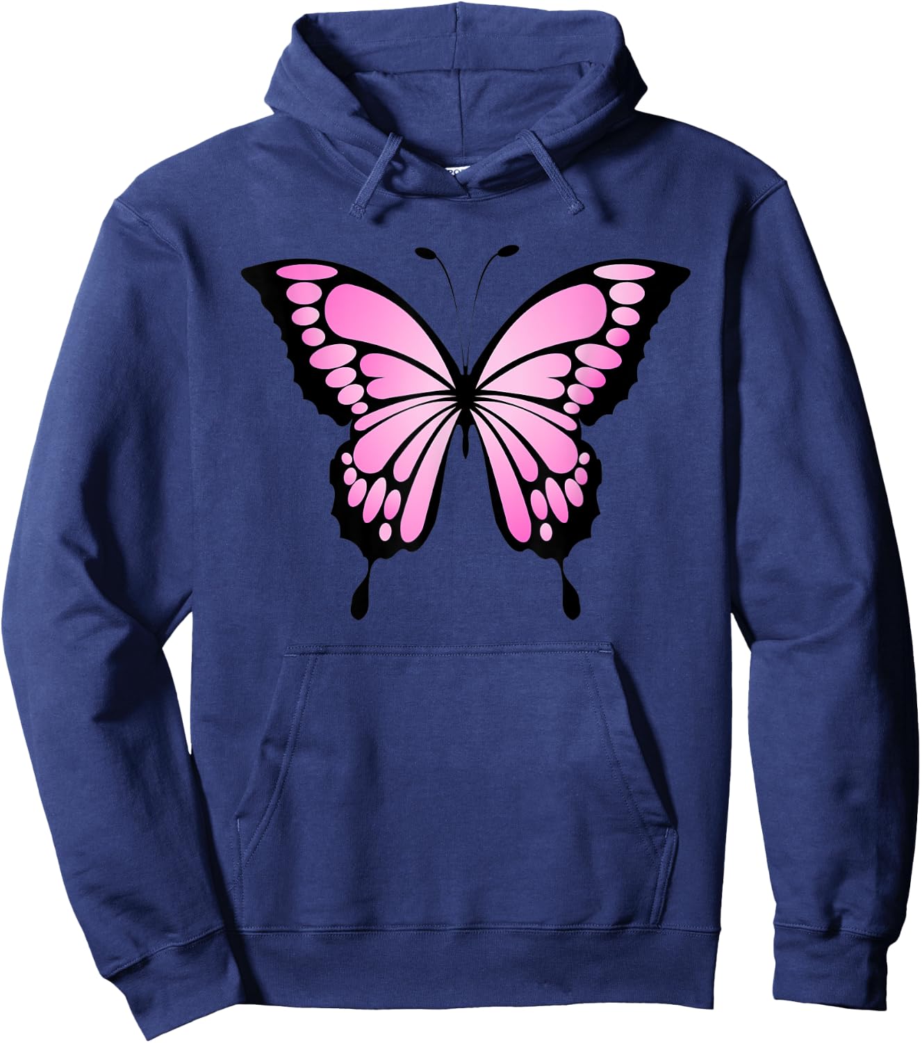 Pretty Pink Butterfly Hoodie - Hoodie | Navy