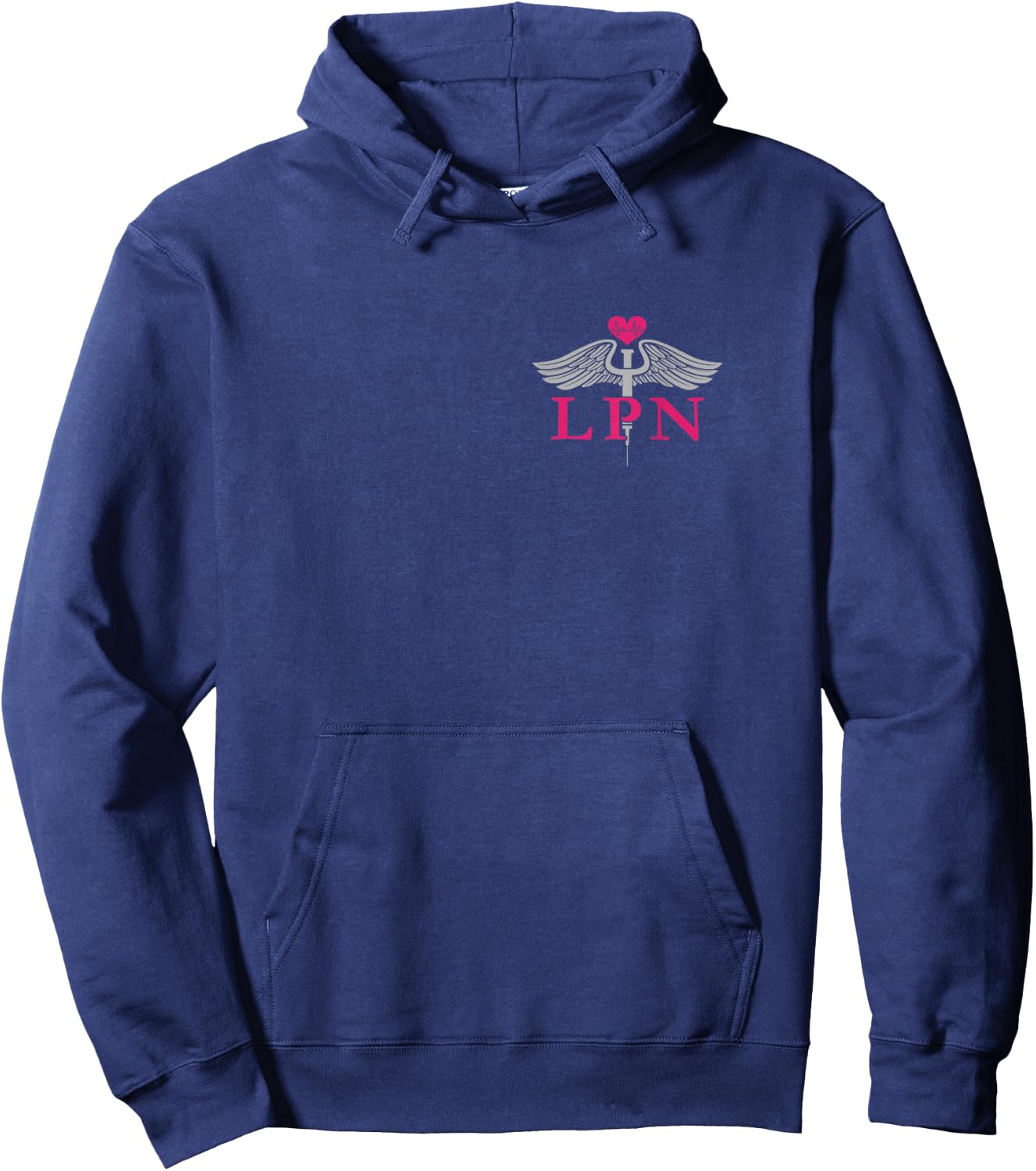 LPN Nurse Flag Caduceus Nursing Staff Hoodie - Hoodie | Navy