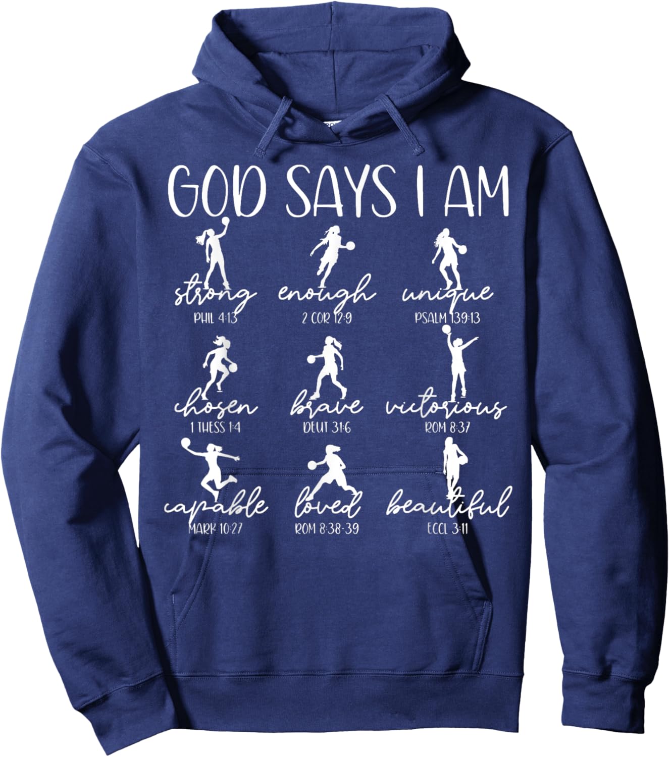 God Says I Am Christian Bible Verse Basketball Player Hoodie - Hoodie | Navy