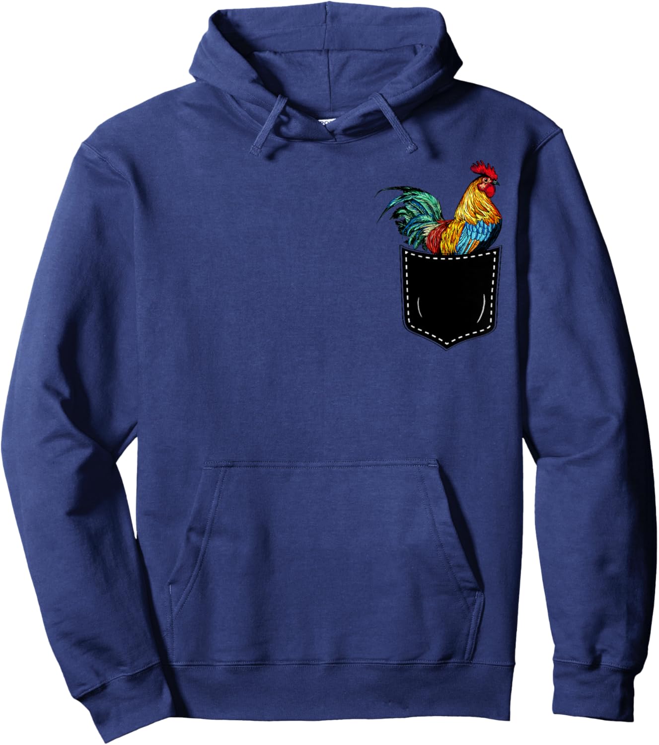 Funny Rooster In A Pocket Perfect for Chicken Lovers Hoodie - Hoodie | Navy