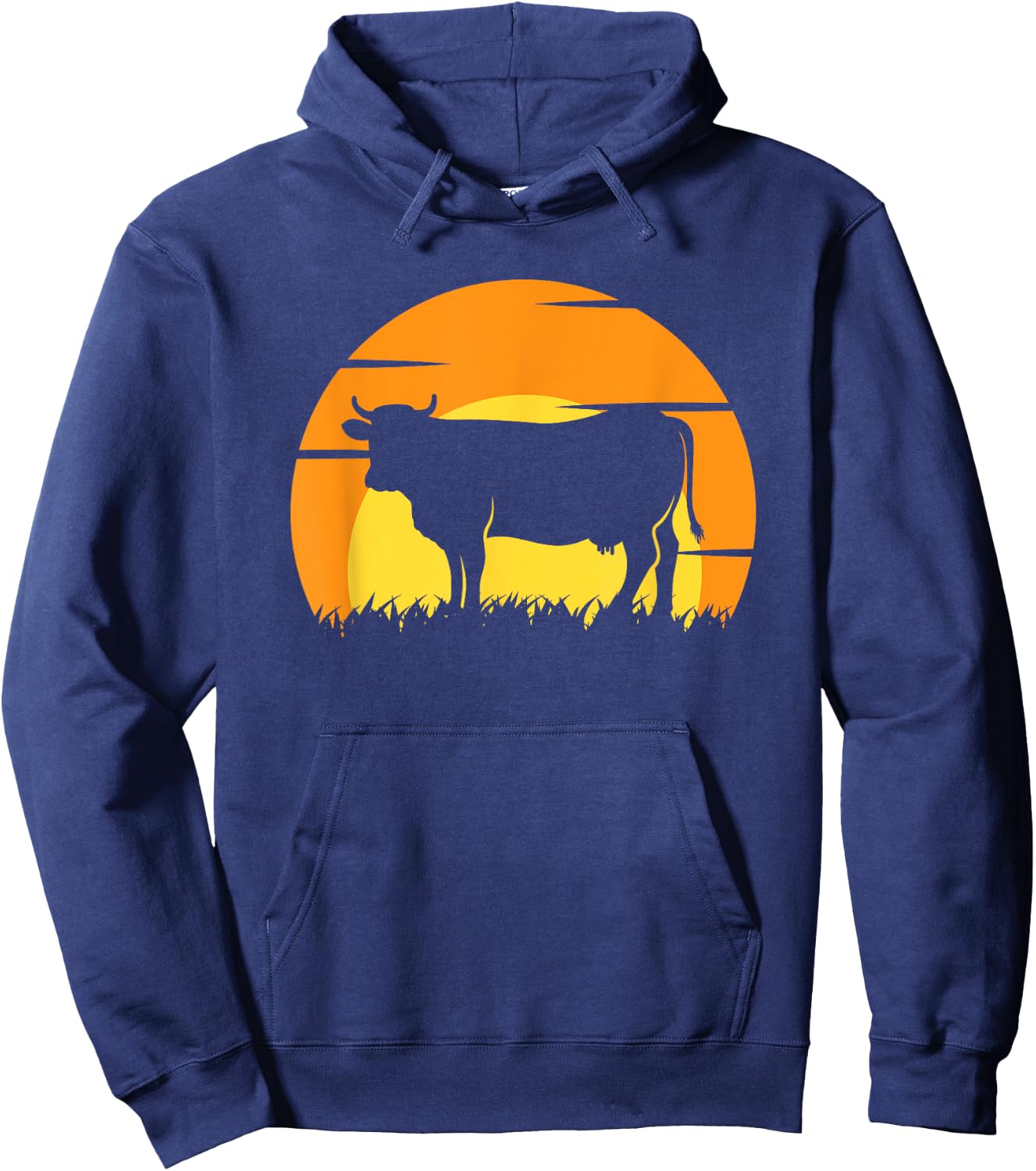 Cow Retro Hoodie - Hoodie | Navy