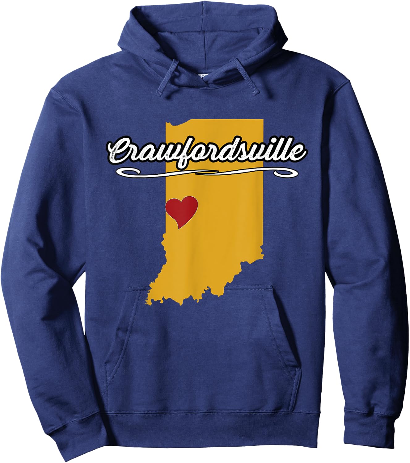 City of Crawfordsville Indiana | Novelty Merch Gift Hoodie - Hoodie | Navy
