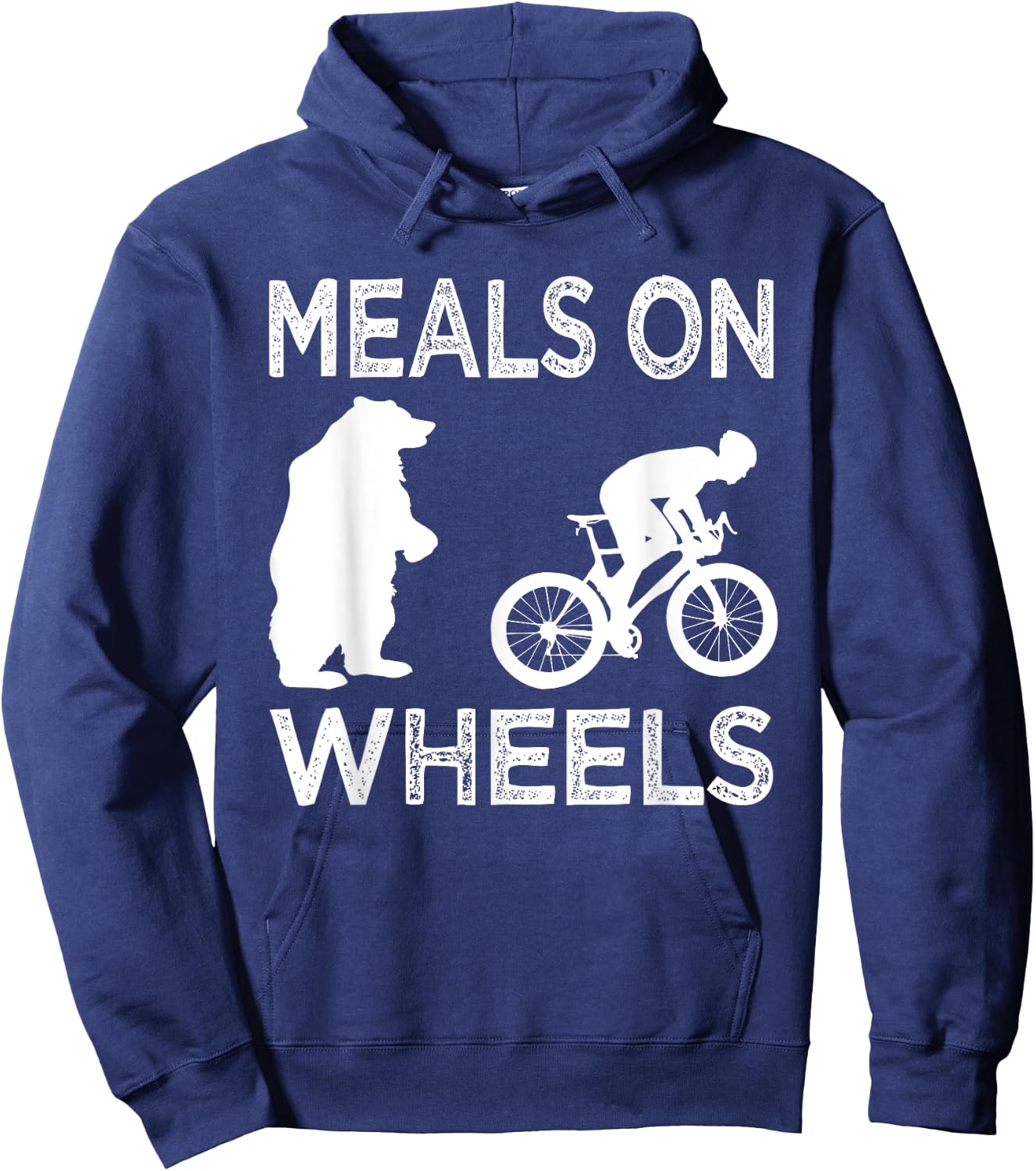Meals On Wheels Bear Chasing Trail Bike Rider Gifts Hoodie - Hoodie | Navy
