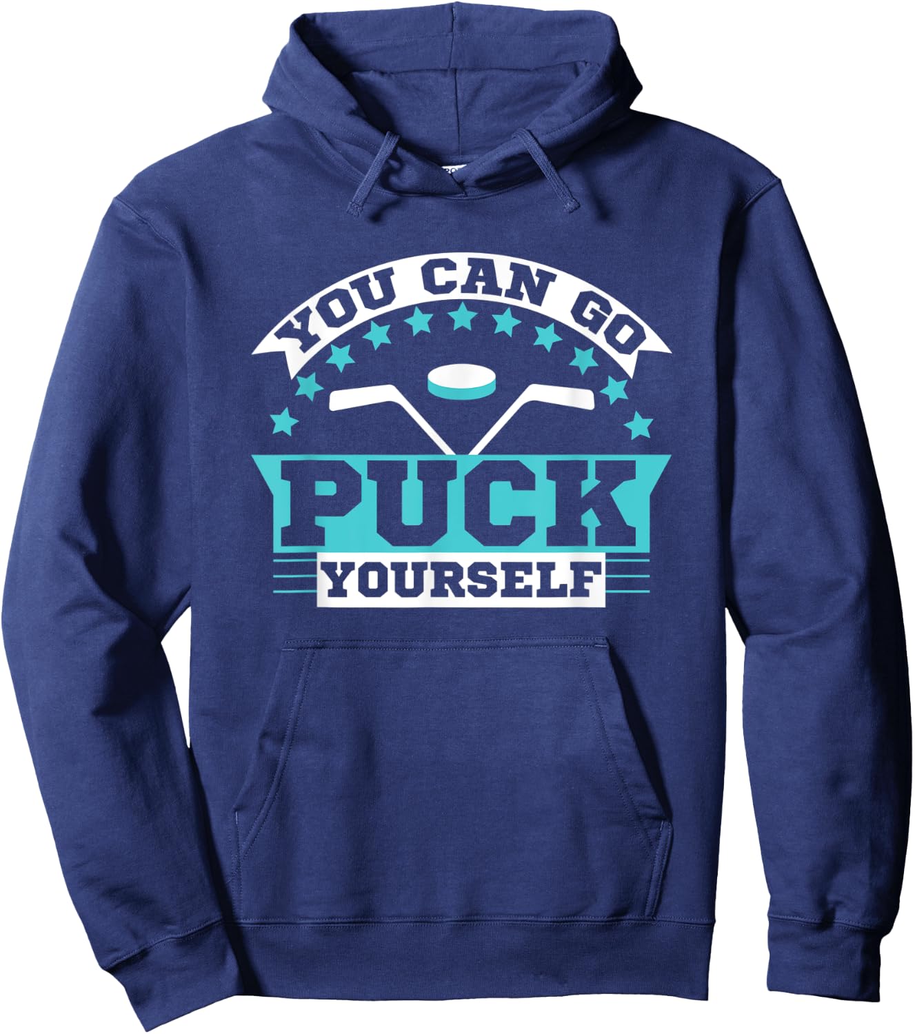 Go PUCK yourself Funny Eat Sleep Hockey Repeat Themed Youth Hoodie - Hoodie | Navy