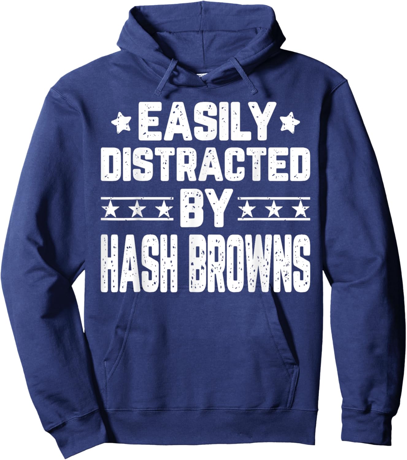 Funny Easily Distracted By Hash Browns - Food Lover Hoodie - Hoodie | Navy