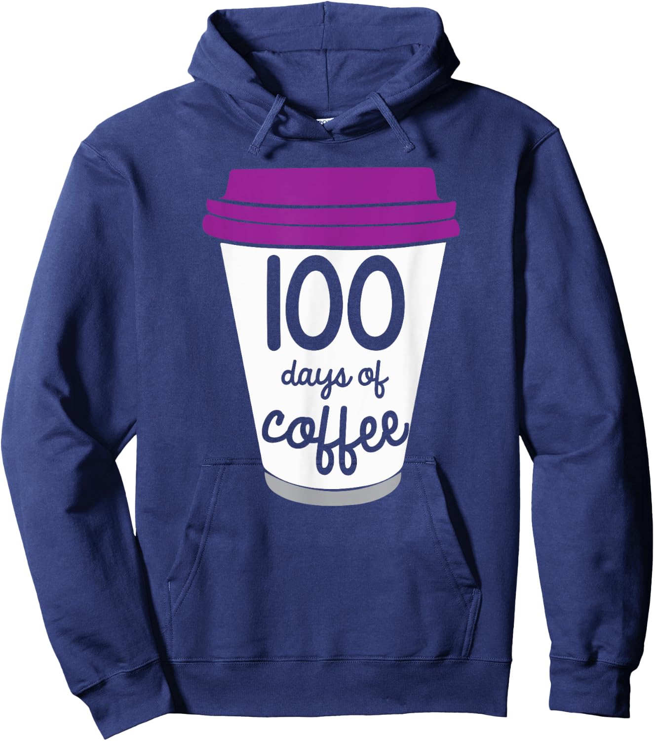 Funny 100th Day of School Gift Design For Coffee Teachers Hoodie - Hoodie | Navy