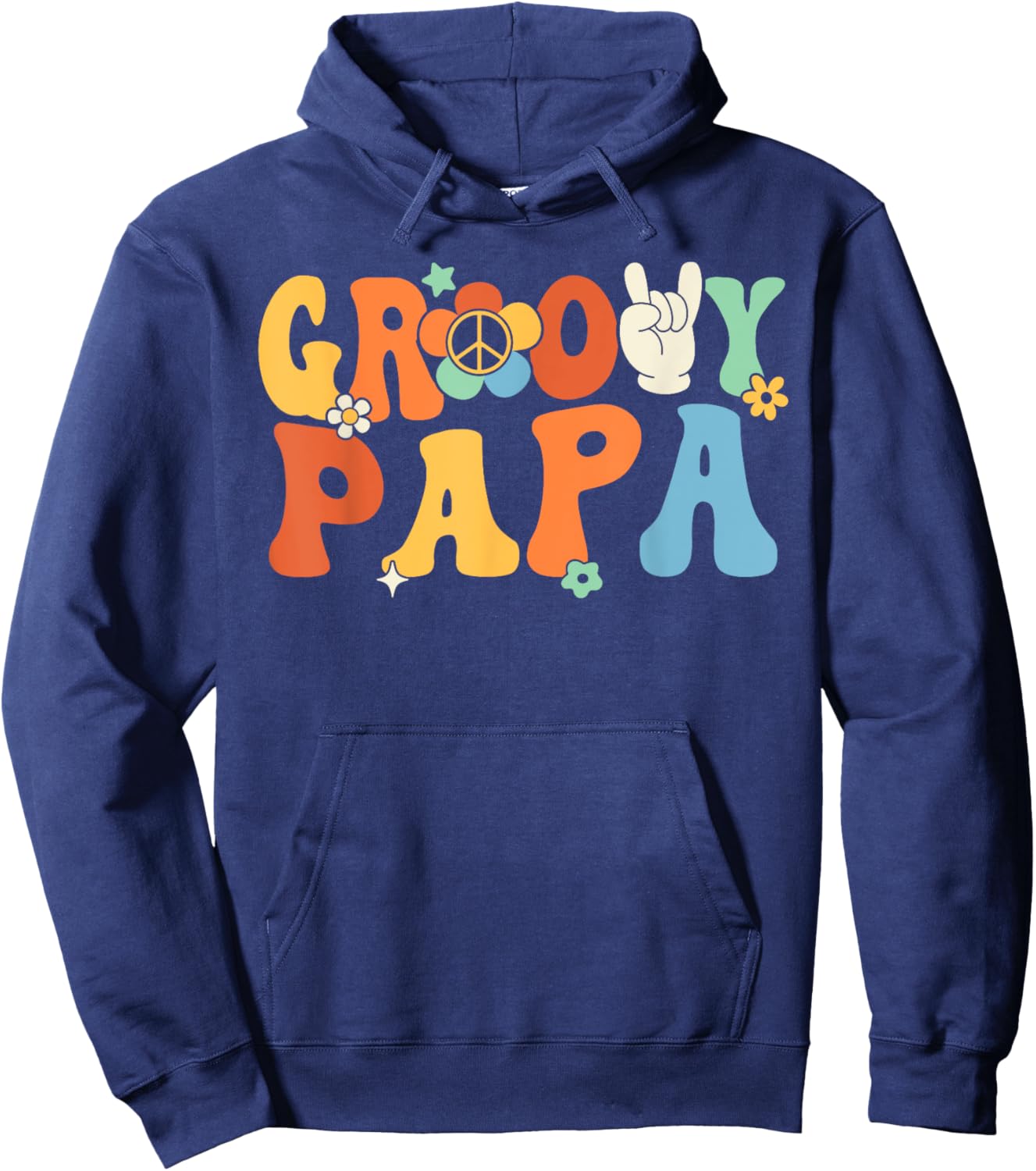 Groovy Papa Retro Dad Matching Family 1st Birthday Party Hoodie - Hoodie | Navy