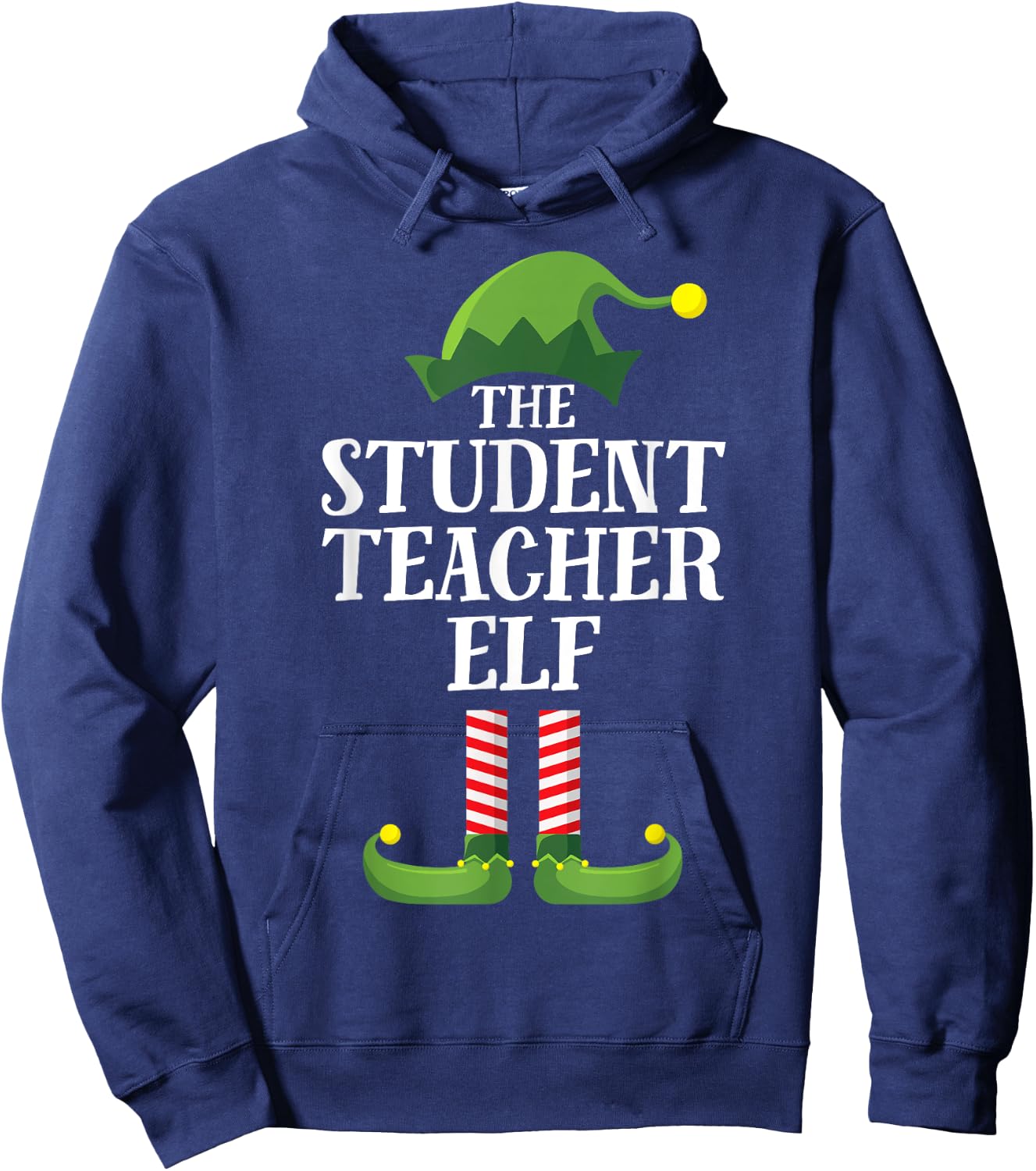 Student Teacher Elf Matching Family Group Christmas Party Women Kids Hoodie - Hoodie | Navy
