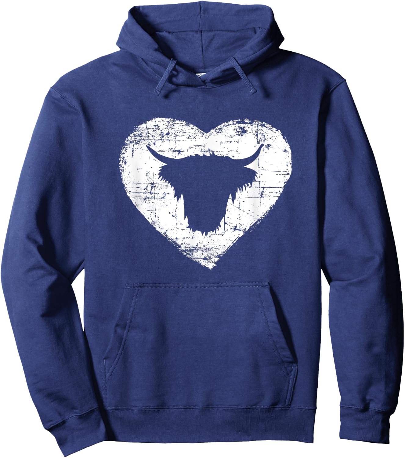 Cow Shirt | Love Shaggy Highland Cow Scotland Hoodie - Hoodie | Navy
