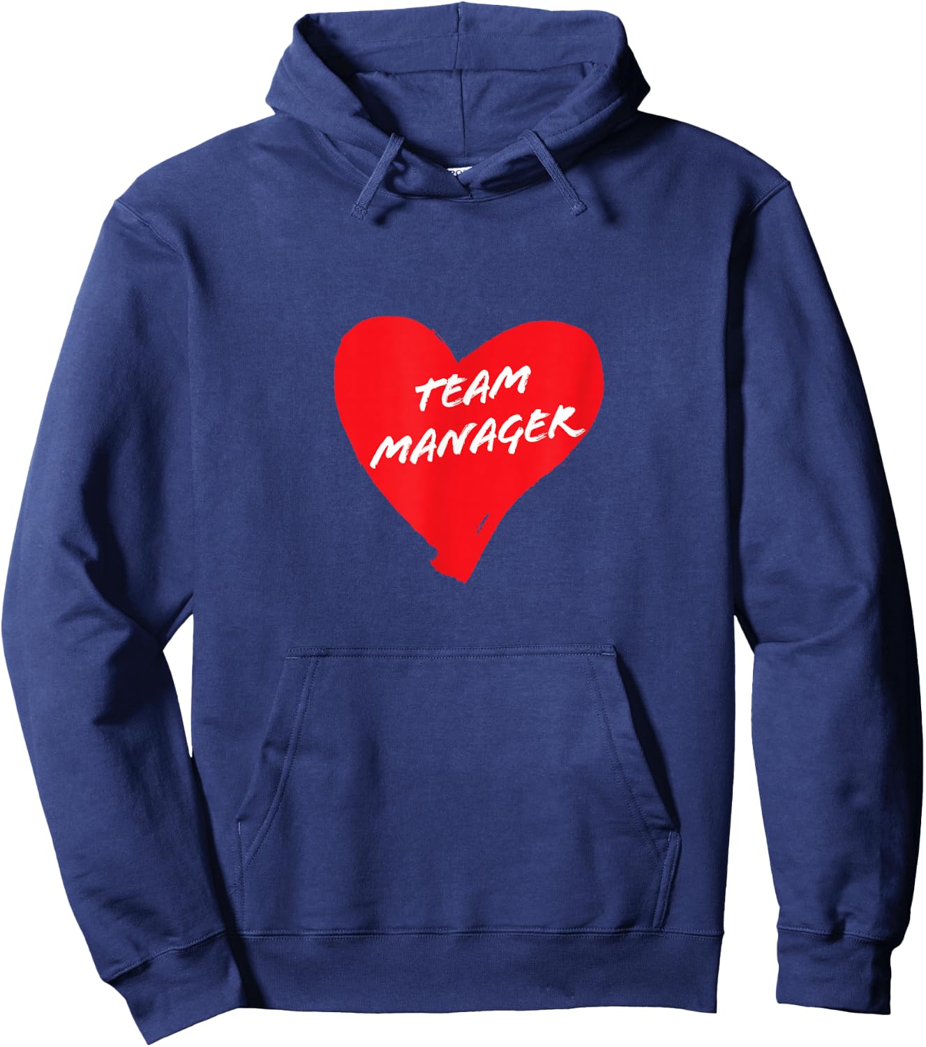 Team Manager, Heart Graphic Hoodie - Hoodie | Navy