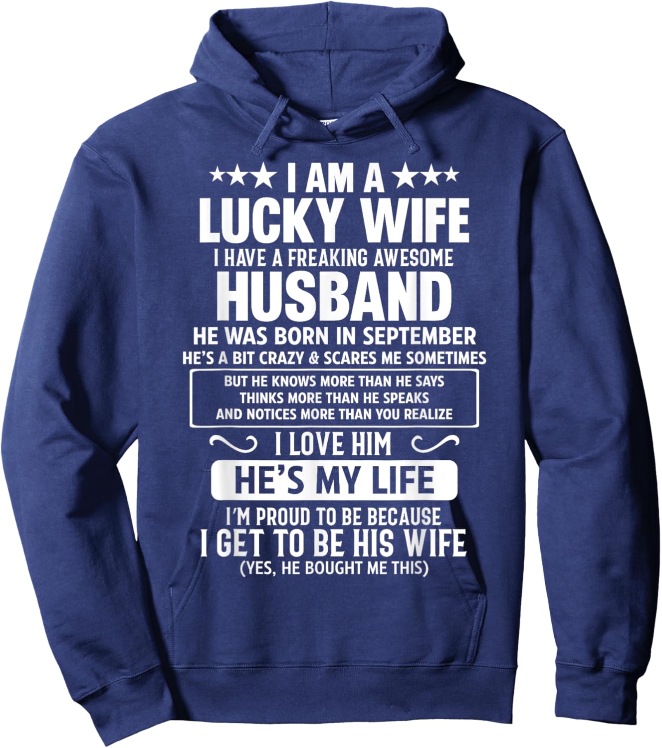 I Have A Freaking Awesome Husband He Was Born In September Hoodie - Hoodie | Navy