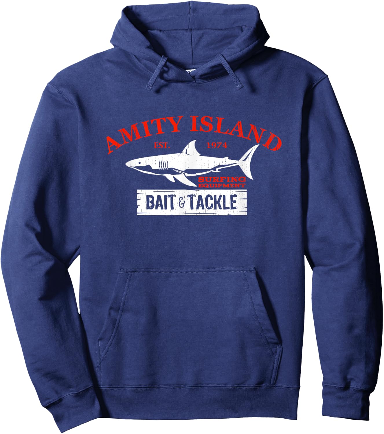 Amity Island Bait and Tackle Retro Fishing Hoodie - Hoodie | Navy
