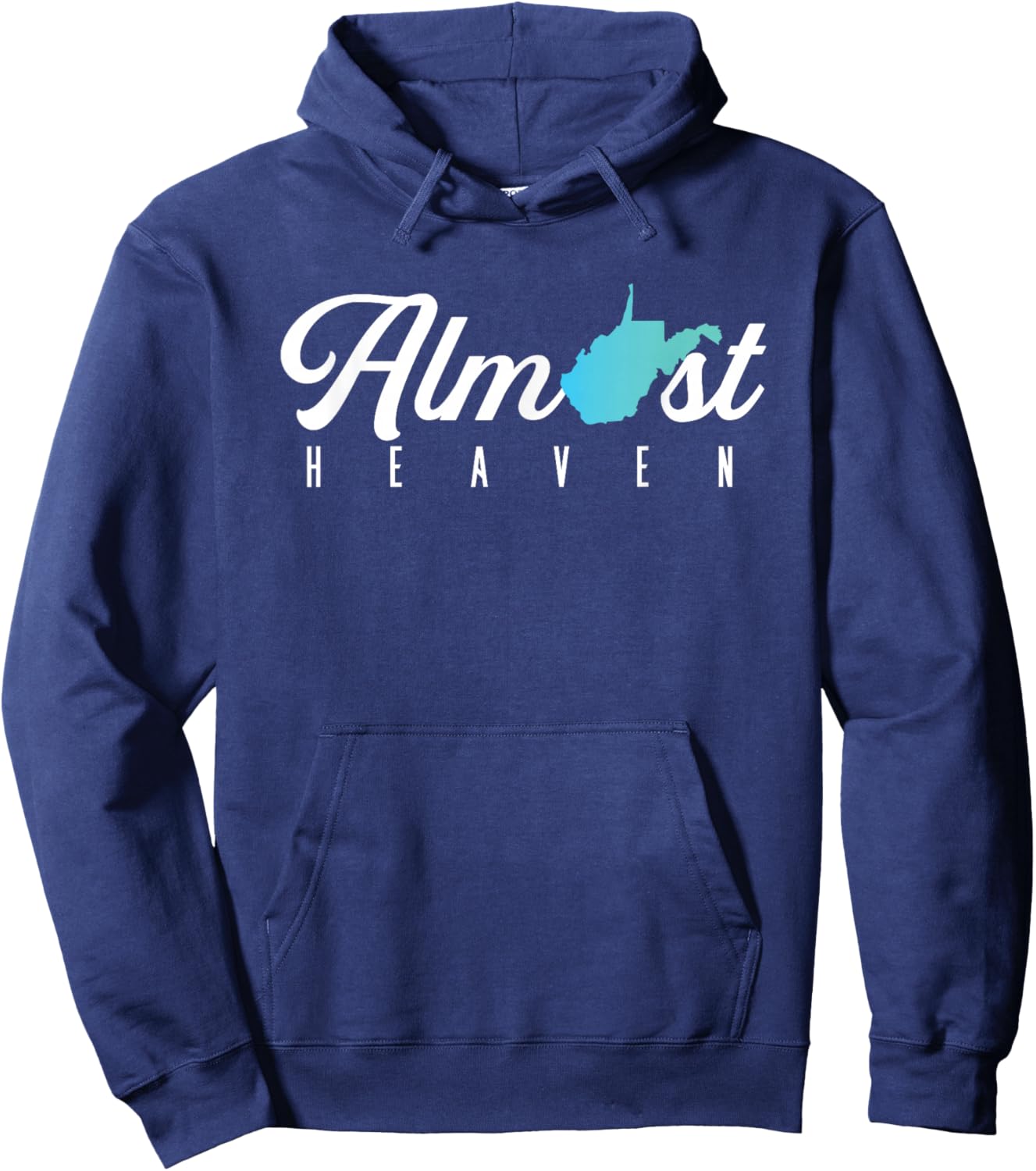 Almost Heaven West Virginia Map | American USA State Hoodie - Hoodie | Navy