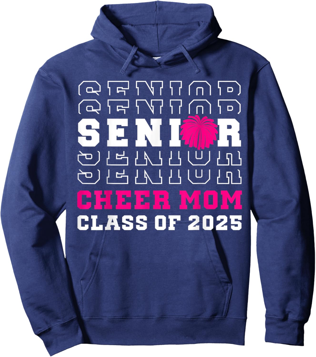 Senior Cheerleader Mom Cheer Class Of 2025 Graduation Women Hoodie - Hoodie | Navy