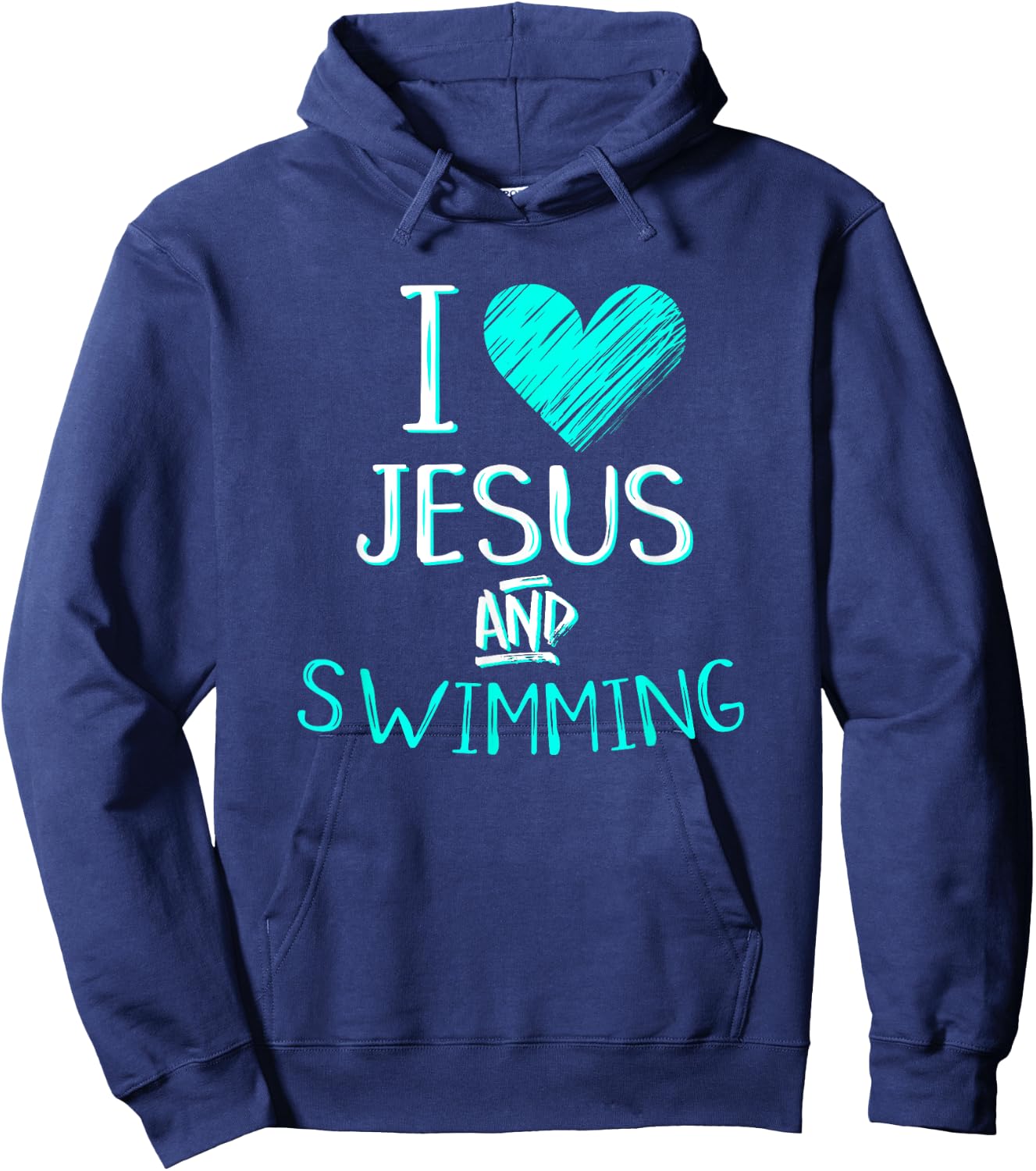 I Love Jesus And Swimming Christian Swimmer Birthday Gift Hoodie - Hoodie | Navy