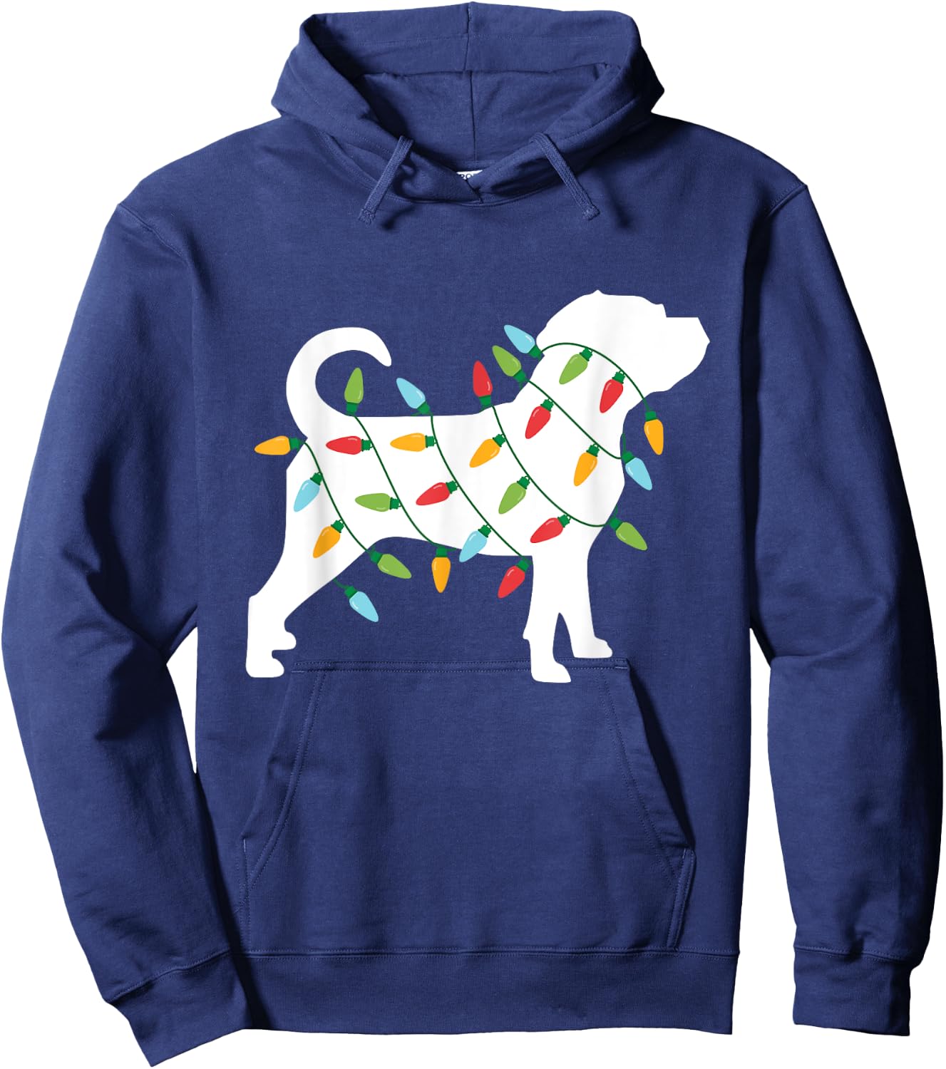 Christmas Lights Puggle T Shirt Cute Gifts for Dog Lovers Women Kids Hoodie - Hoodie | Navy