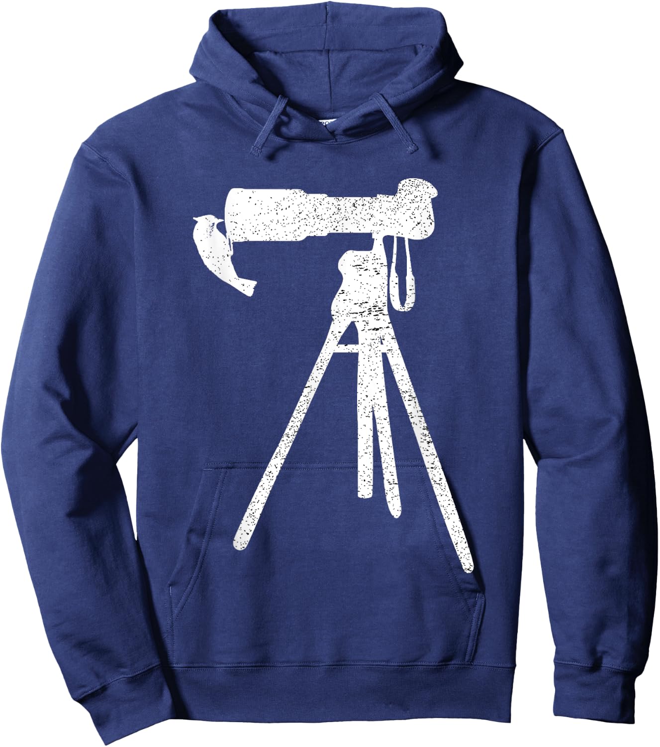 Retro Vintage Distressed Bird Photographer Wildlife Print Hoodie - Hoodie | Navy
