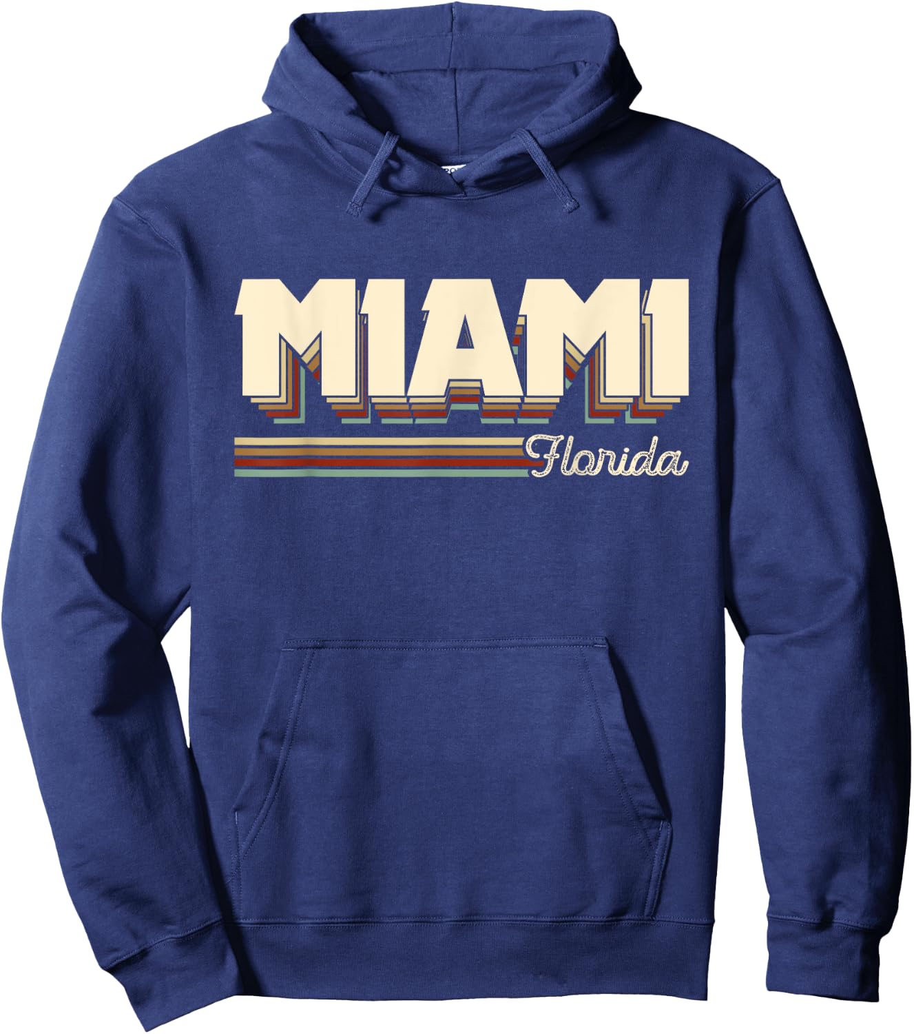 Retro 80s Miami Florida Beach Souvenir Gift Men Women Kids Hoodie - Hoodie | Navy