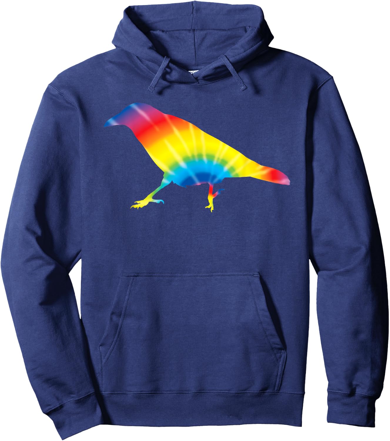Tie Dye Crow Rainbow Print Raven Bird Hippie Peace Gift Hoodie - Hoodie | Navy