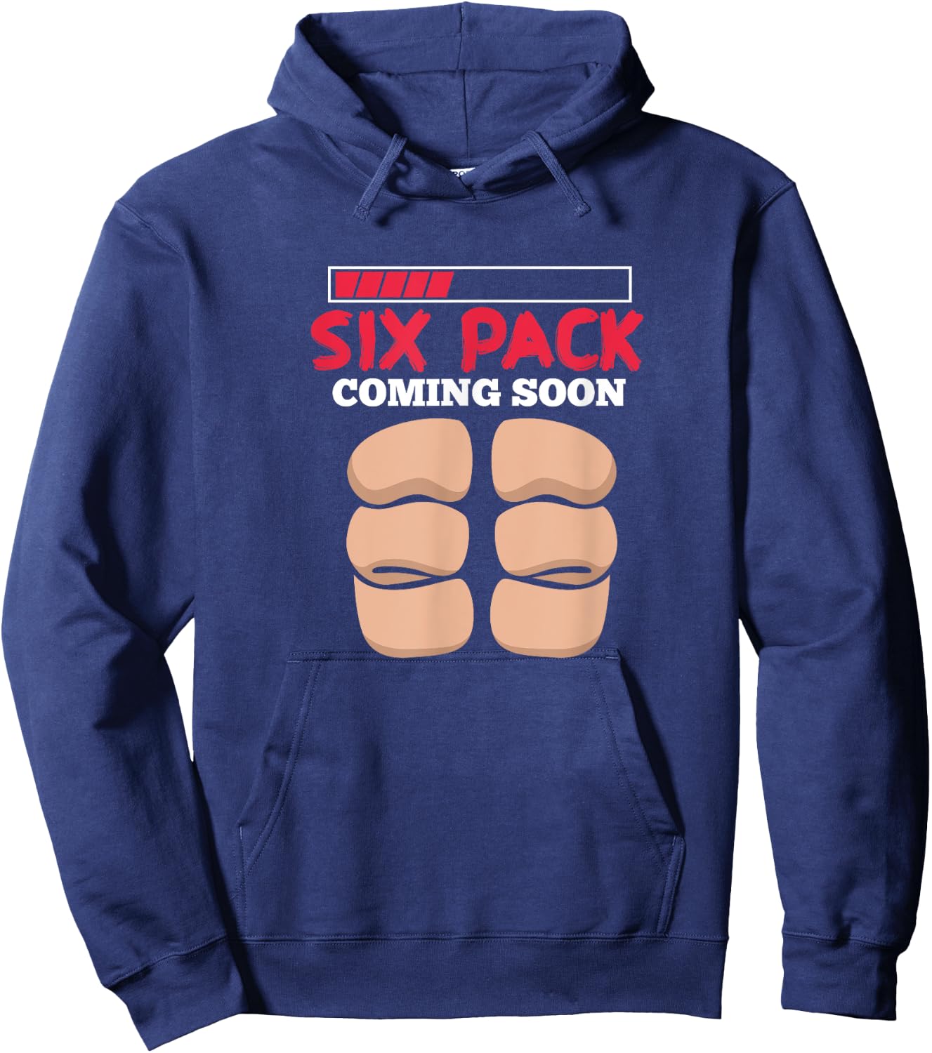 Six Pack Coming Soon Funny Fitness Workout Abs Hoodie - Hoodie | Navy