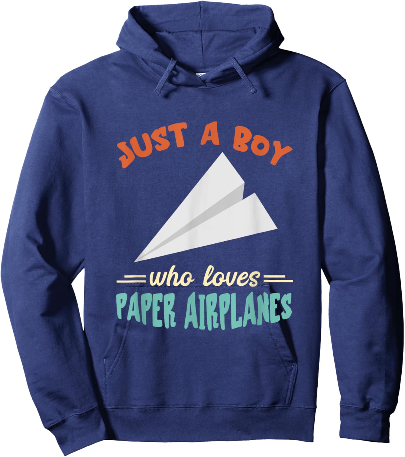 Paper Airplane Just A Boy Aircraft Paper Plane Aviation Hoodie - Hoodie | Navy