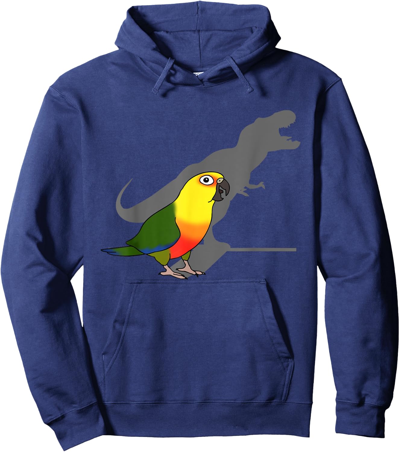Birb Memes, Cute Dinosaur Parrot, Funny T-rex Jenday Conure Hoodie - Hoodie | Navy